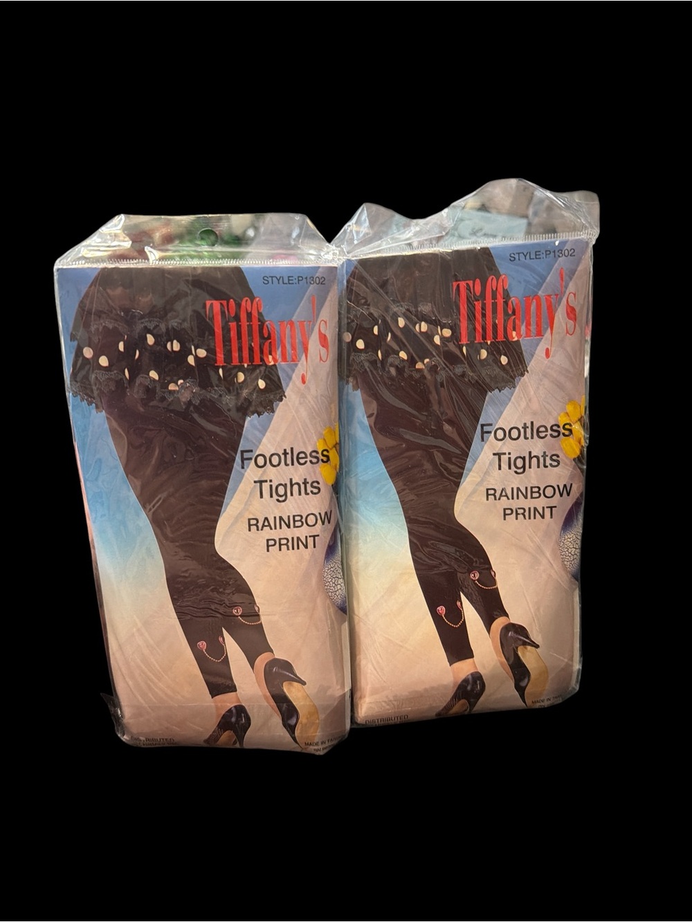Vintage Tiffany’s Footless Tights Fashion Rainbow 100% Nylon 5’-5’10” 100-175lbs